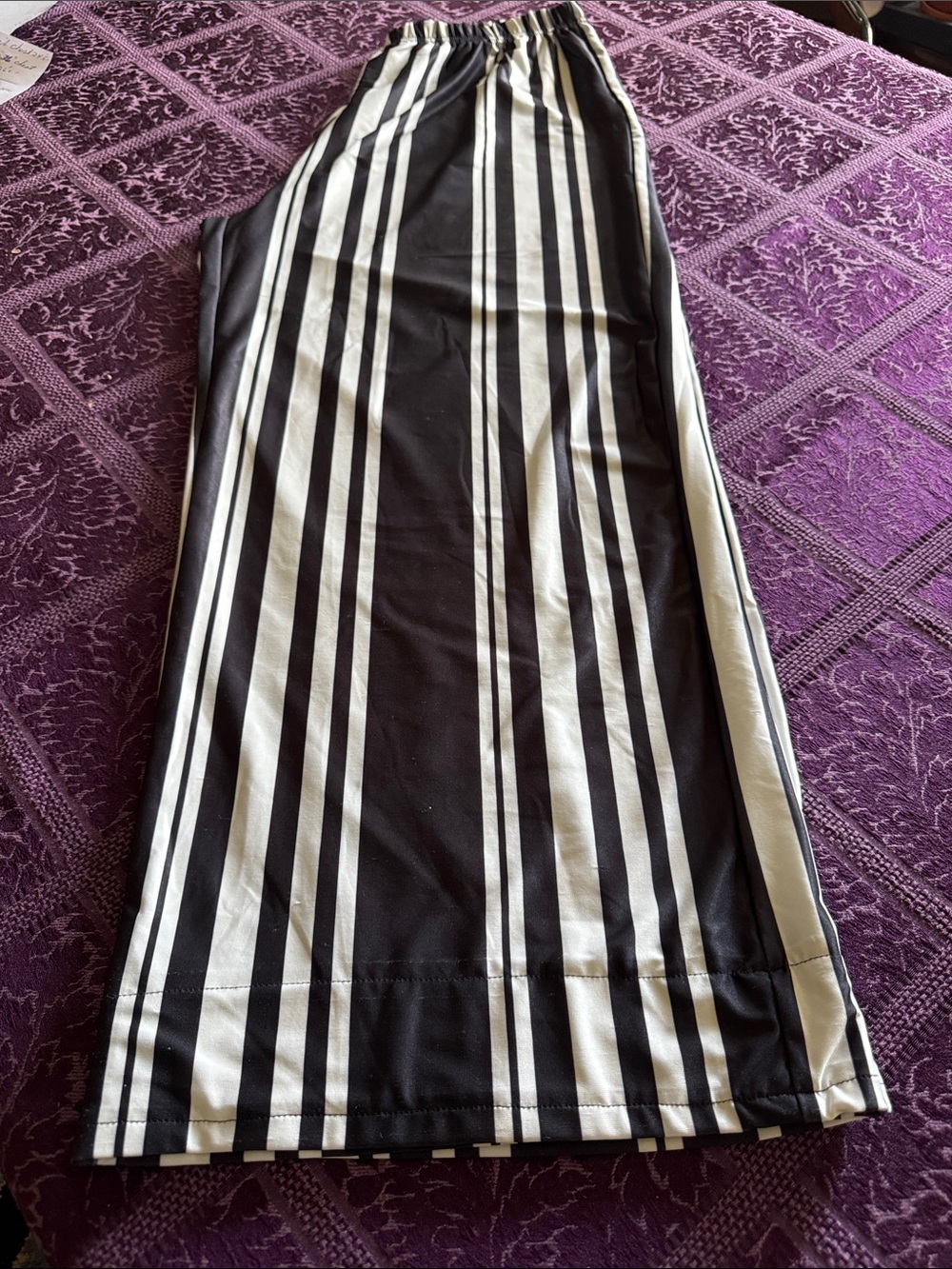 Black and White Vertical Stripe wide leg pants